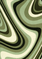 Abstract Tie-Dye Rib Knit Fabric