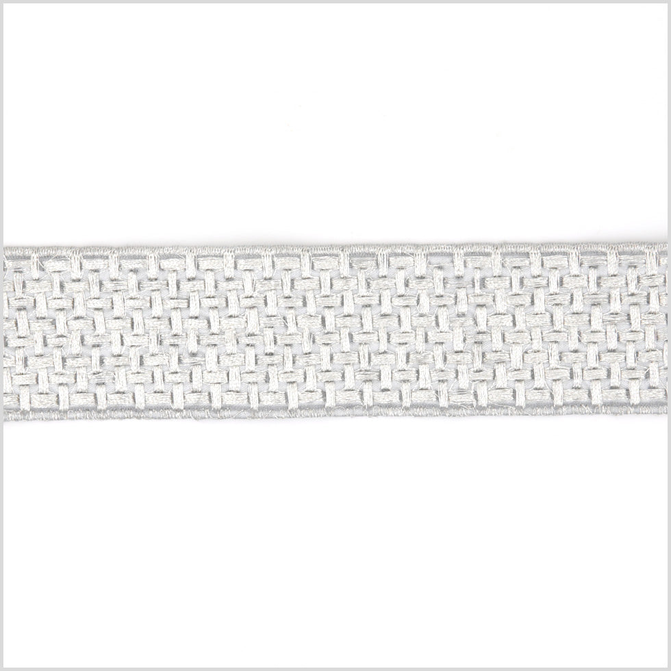 1.5" Metallic Silver Woven Trim