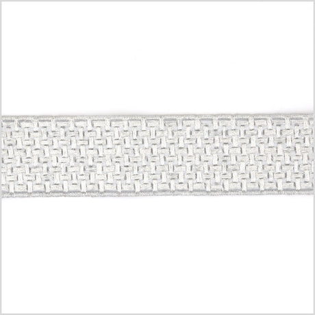 1.5" Metallic Silver Woven Trim