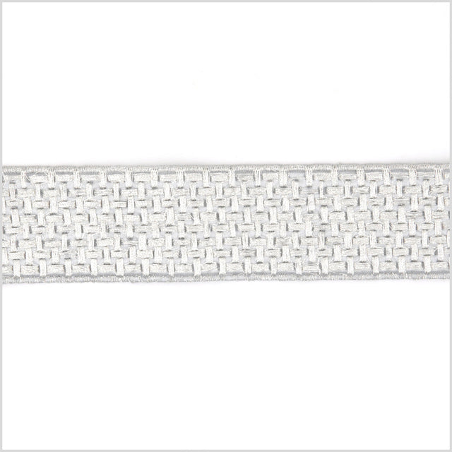 1.5" Metallic Silver Woven Trim