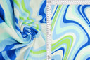 1 yarda de tela de punto acanalado 8x3 con estampado abstracto tie dye, suave y elástica, 58/60 pulgadas de ancho  