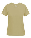 Camiseta de manga corta con cuello en V de rendimiento triblend para mujer
