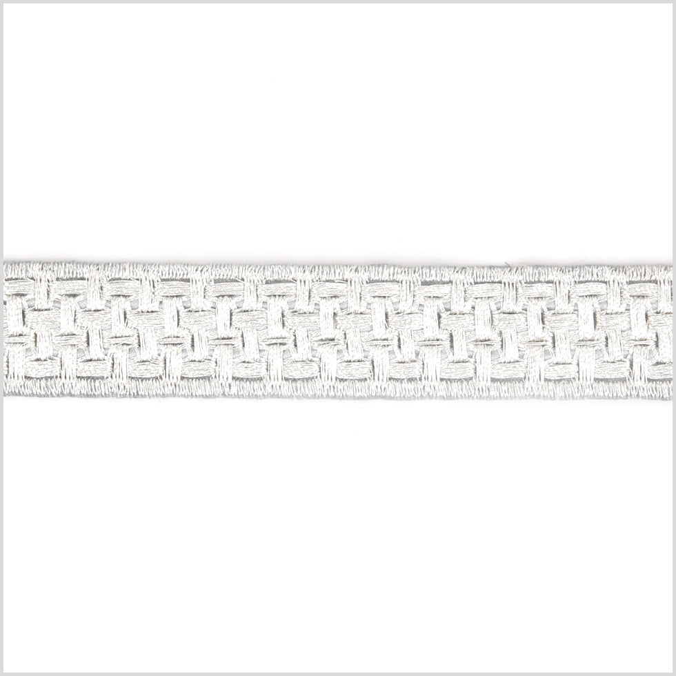 0.75" Metallic Silver Woven Trim