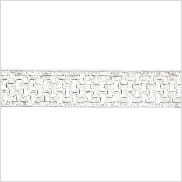 0.75" Metallic Silver Woven Trim