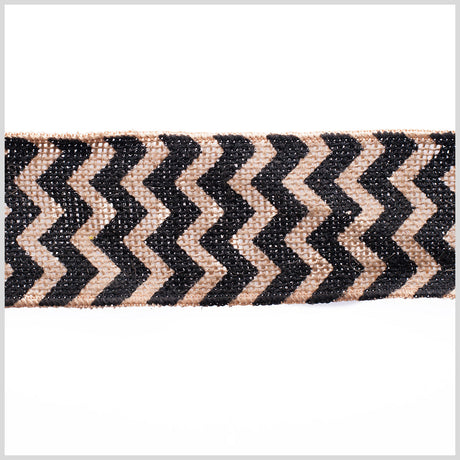 2.5" Black Jute Chrevron Woven Trim