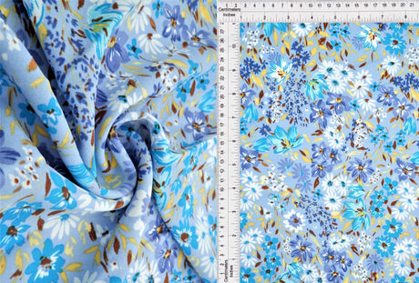 Airflow Ditsy Floral Woven Fabric Blue