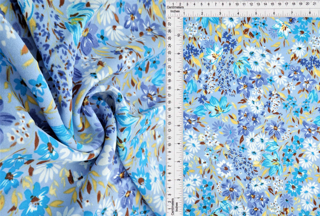 Airflow Ditsy Floral Woven Fabric Blue