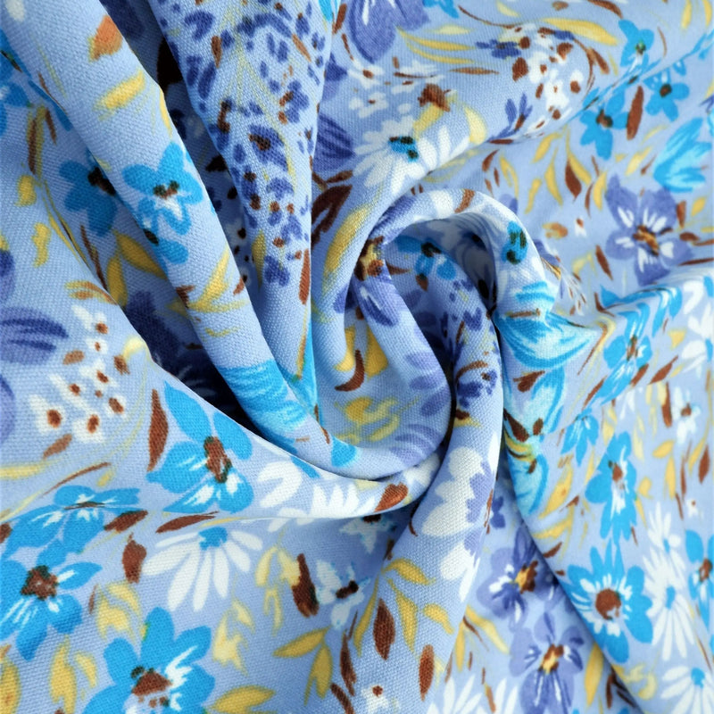 1 Yard 100% Polyester Cey Ditsy Floral Print Fabric Lightweight Woven 58/59” Wide