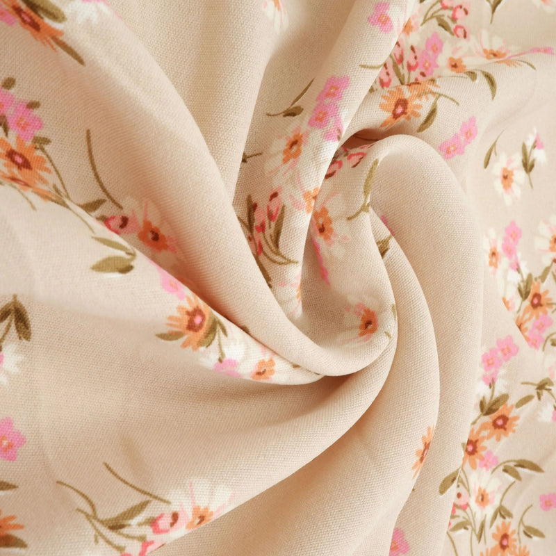1 Yard 100% Polyester Cey Floral Print Fabric Lightweight Woven 58/59” Wide
