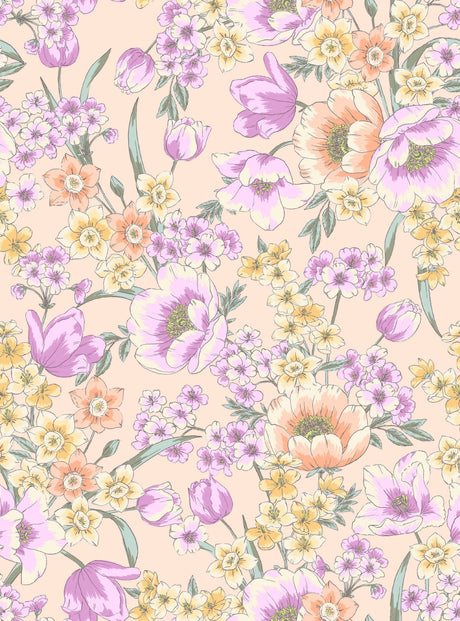 100% Polyester Cey Floral Print Fabric Lightweight Soft Woven 58/59” Wide