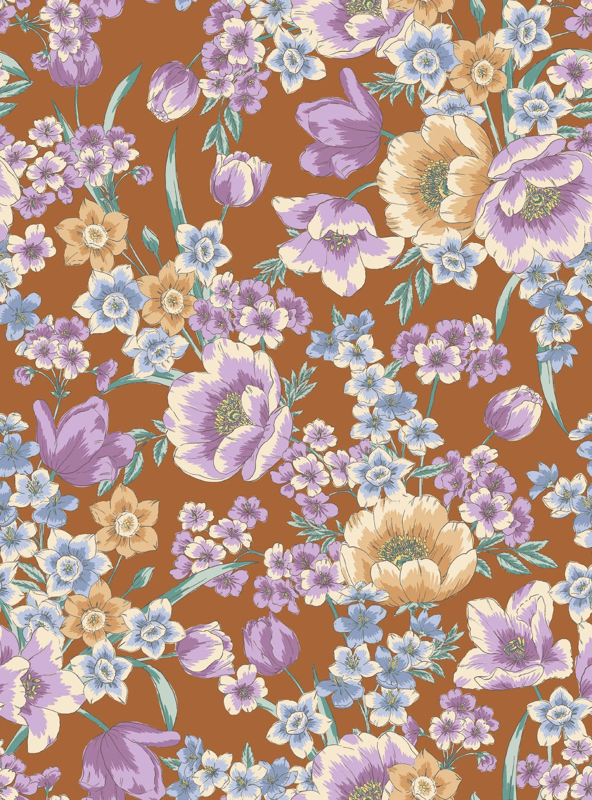 100% Polyester Cey Floral Print Fabric Lightweight Soft Woven 58/59” Wide