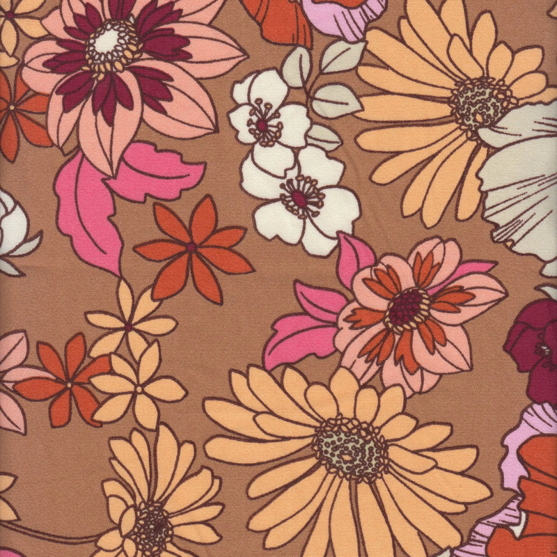 1 Yard CEY Floral Flower Print Woven Fabric Lightweight Polyester 58/59 Inches Wide