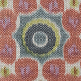 Spanish Green and Pink Medallion Floral Woven