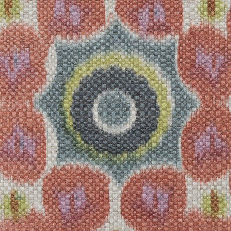 Spanish Green and Pink Medallion Floral Woven