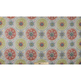 Spanish Green and Pink Medallion Floral Woven