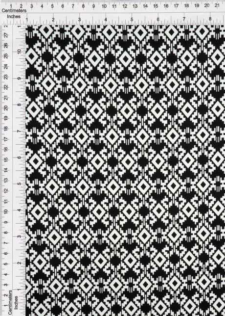 1 Yard DTY Geo Print Knit Fabric 180 GSM, 58/60'' Wide Polyester Spandex Blend