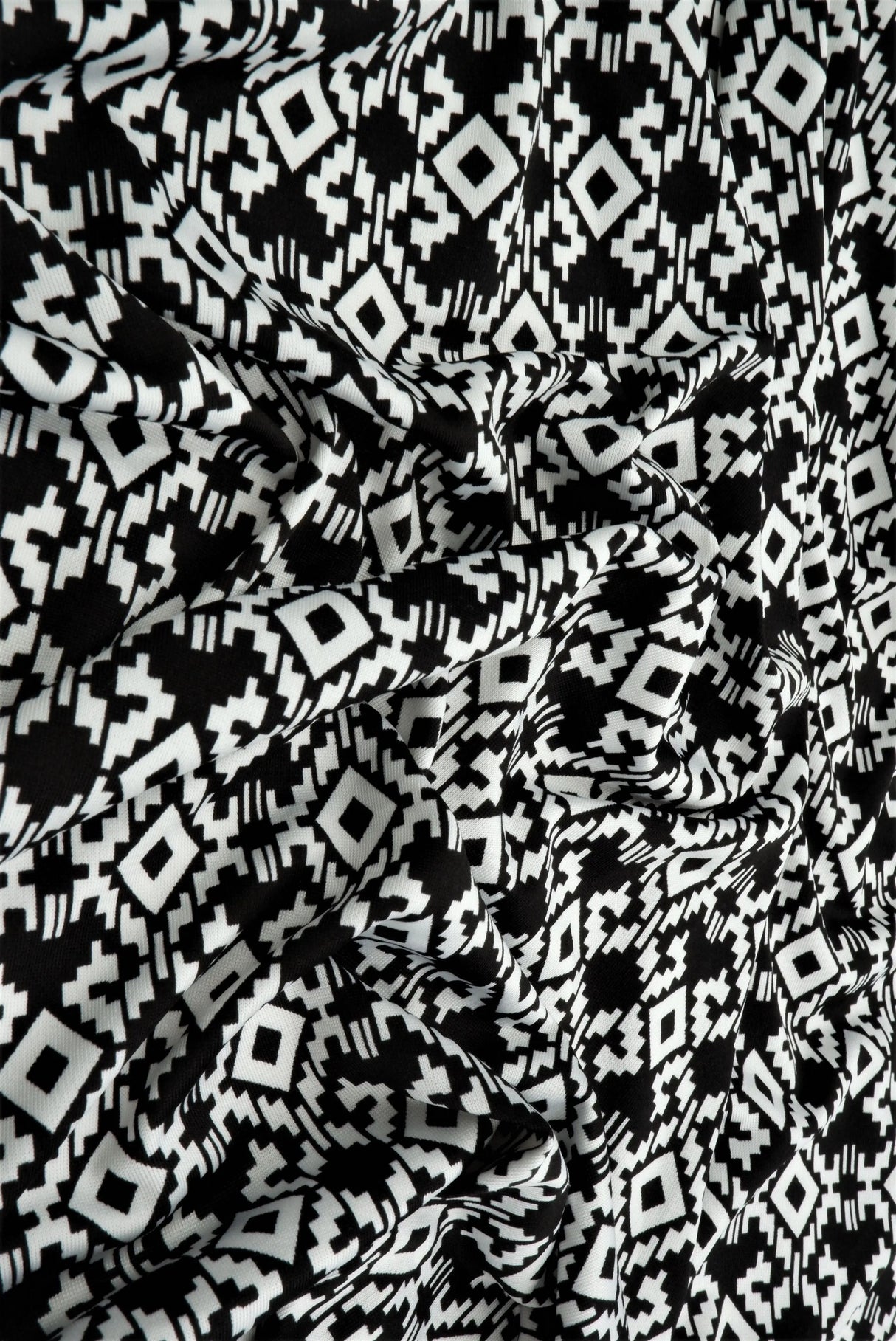 1 Yard Graphic Geo DTY Stretch Knit Fabric 58/60 Inch Wide Light Soft Material for Modern Fashion & DIY Projects
