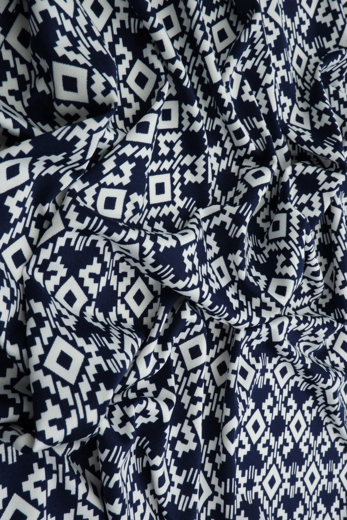 1 Yard Graphic Geo DTY Stretch Knit Fabric 58/60 Inch Wide Light Soft Material for Modern Fashion & DIY Projects