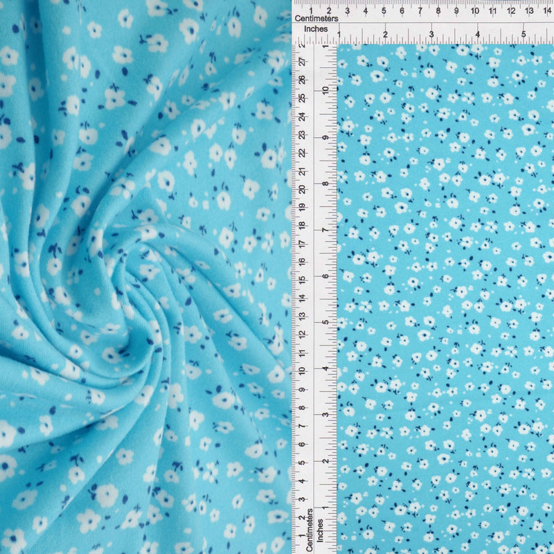 Brushed DTY Ditsy Floral Knit Blue Sky