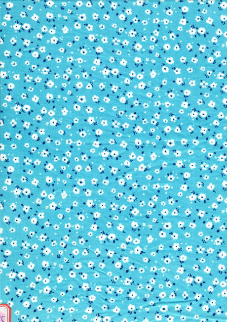 1 Yard Brushed DTY Ditsy Floral Knit Fabric 170 GSM, 58/60'' Wide Polyester Spandex Blend