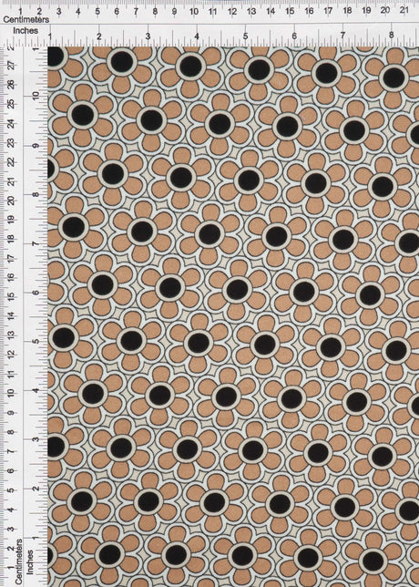 1 Yard Brushed Geo Floral DTY Stretch Knit Fabric 58/60 Inch Wide Soft Lightweight Material for Stylish Sewing & Crafts