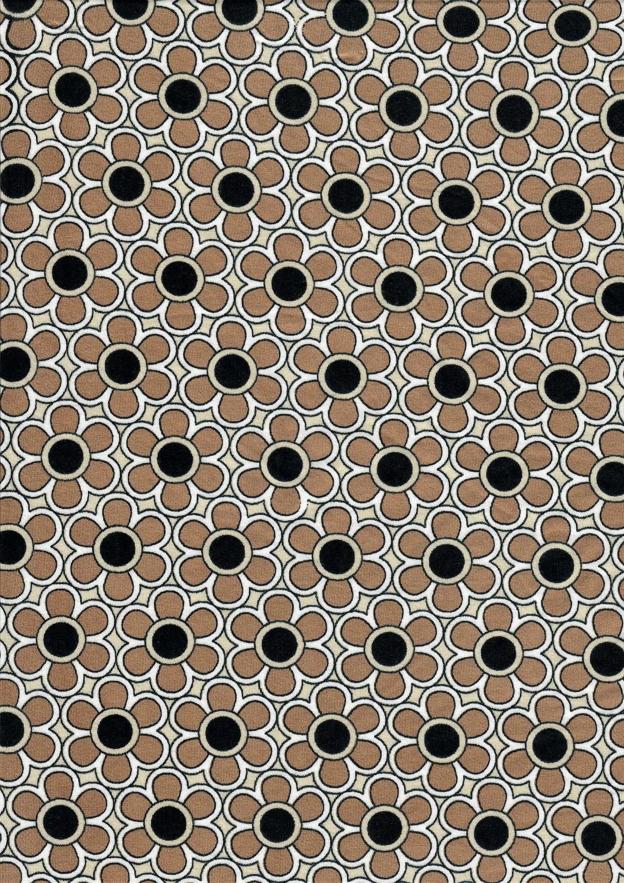 1 Yard Brushed Geo Floral DTY Stretch Knit Fabric 58/60 Inch Wide Soft Lightweight Material for Stylish Sewing & Crafts