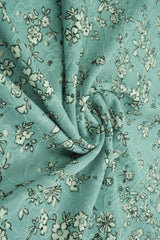 Jacquard Eyelet Floral Knit Stretch Fabric Sage