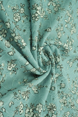 Jacquard Eyelet Floral Knit Fabric, DTY Stretch Polyester Spandex 58/60” Wide