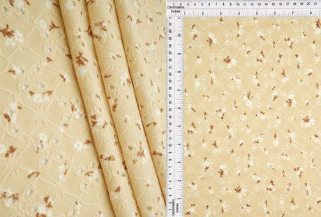 1 Yard Eyelet Ditsy Floral Jacquard Knit Fabric DTY Stretch Polyester 58/60” Wide