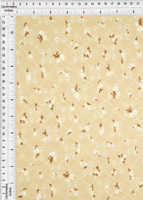 1 Yard Eyelet Ditsy Floral Jacquard Knit Fabric DTY Stretch Polyester 58/60” Wide