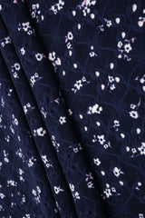 Eyelet Ditsy Floral Jacquard Knit Fabric DTY Stretch Polyester 58/60” Wide