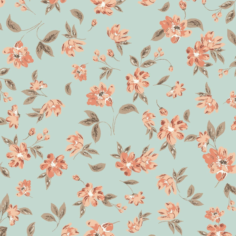 Floral Printed Airflow Woven Fabric Sage