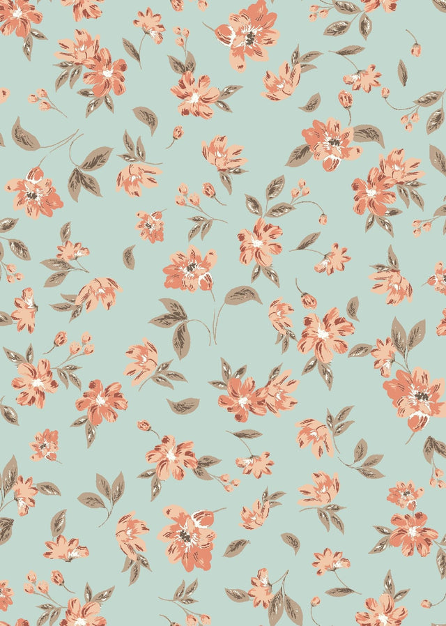 Floral Printed Airflow Woven Fabric Sage