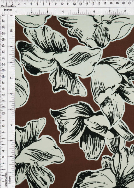 1 Yard Big Floral Korean ITY Knit Fabric Soft Stretch Polyester Spandex 58/60” Wide