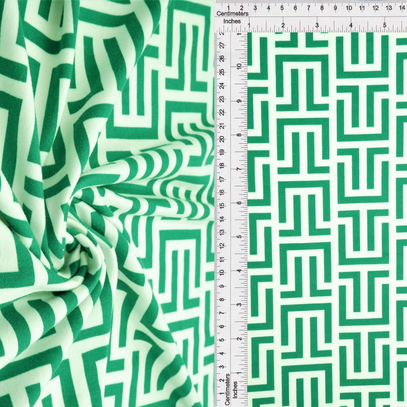 Brushed Retro Geometric Knit Fabric