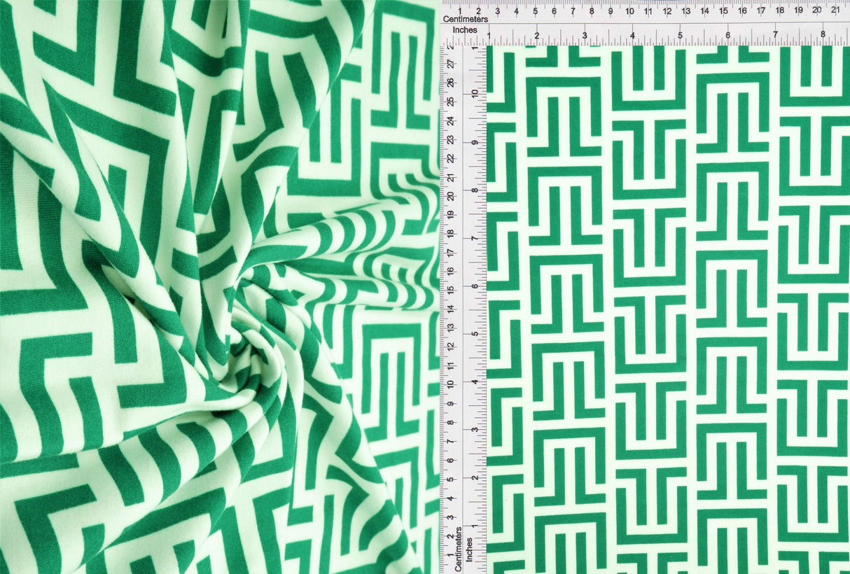 Brushed Retro Geometric Knit Fabric