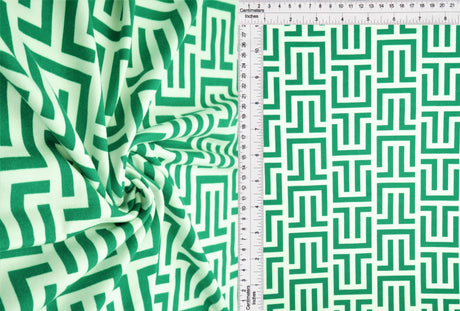 Brushed Retro Geometric Knit Fabric