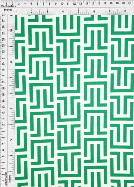 1 Yard Kelly Retro Geometric Print Brushed DTY Knit Fabric 58/60" Wide