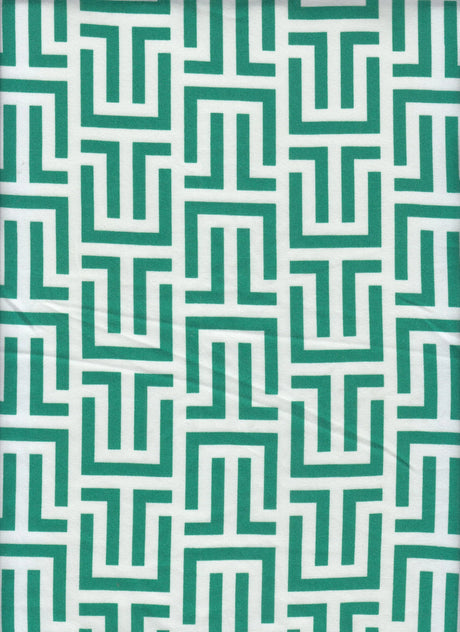 1 Yard DTY Brushed Retro Geo Greek Print Fabric 170 GSM Polyester Spandex Blend 58/60" Width
