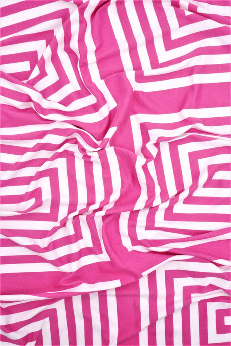 1 Yard Retro Geo Brushed DTY Knit Fabric 58/60 Inch Wide Cozy Stretch Material for Vintage-Inspired Sewing Projects
