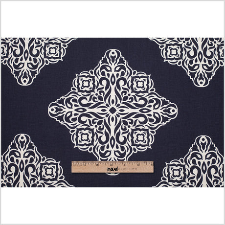 Midnight Blue Light-Weight Printed Cotton Woven