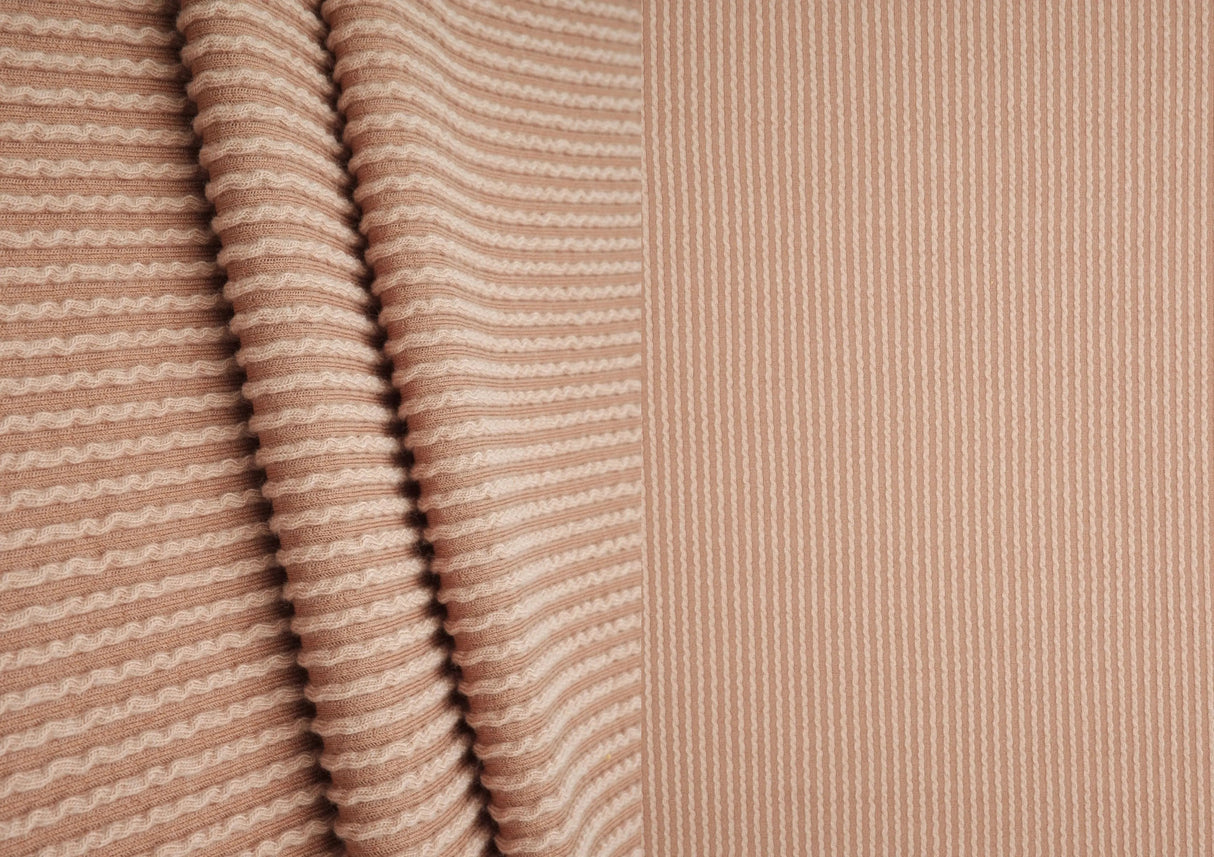 Knit Jacquard Rib Fabric 1 Yard Soft Stretch Textured Knit 52" Wide