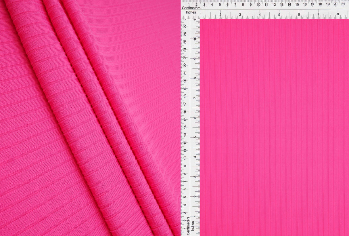 Rib Stretch Knit Fabric Solid