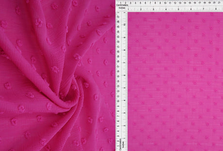 1 Yard Waffle Swiss Dot Chiffon Woven Fabric Textured Sheer Soft Drapery 59/60" Width