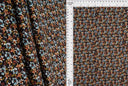 1 yarda de tela de punto acanalado 8x3 con estampado floral pequeño negro, suave y elástica, 58/59 pulgadas de ancho  