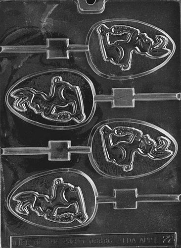 Rabbit On Egg Lolly Chocolate Mold - LPE022