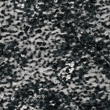 Beaded and Sequined Lace with Scallop Edge - Black Floral