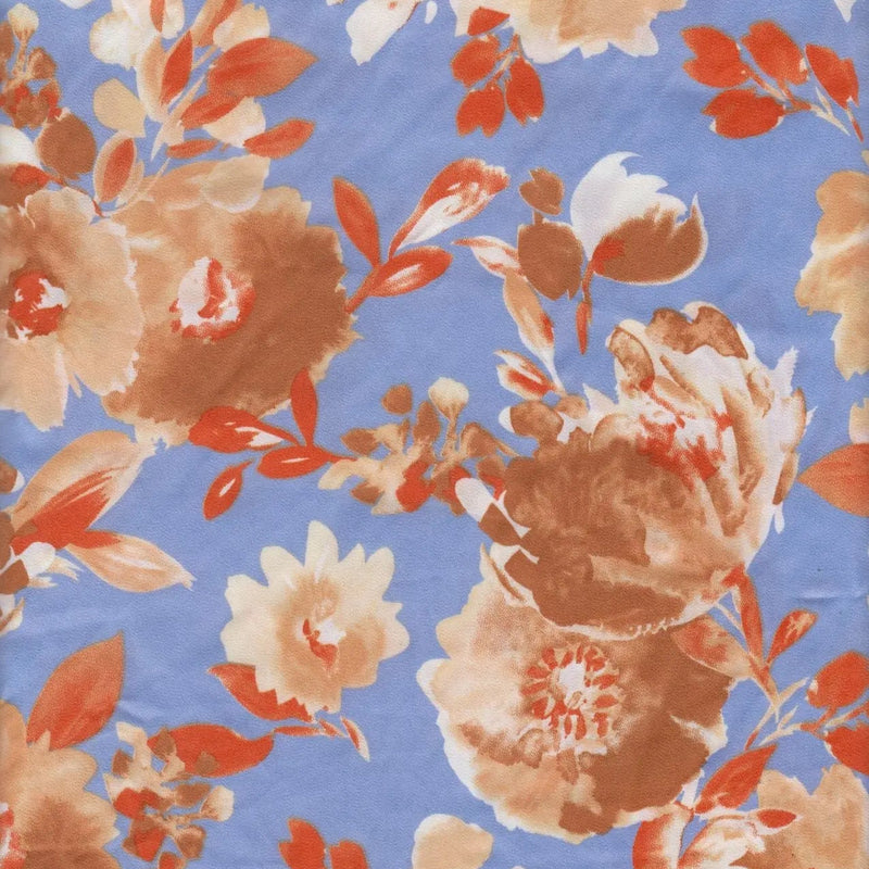 Satin Floral Fabric 100% Polyester, Lightweight 57/58" Wide for Apparel & Decor