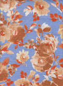 Tela floral de satén 100% poliéster, ligera, 57/58" de ancho para ropa y decoración  
