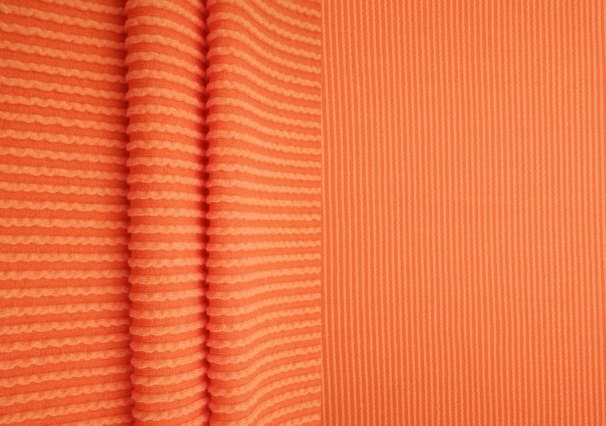 Jacquard Double Knit Rib Stretch Fabric